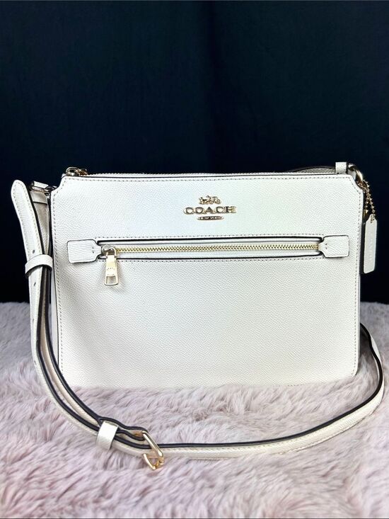 Coach Handbags - Coach Gallery File Bag 91148 Chalk Cream Leather Crossbody Shoulder Bag w COA